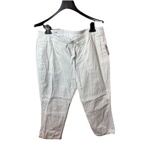 Old Navy White Cargo Pants Woman’s Size L Elastic Drawstring Waist NEW TAGS